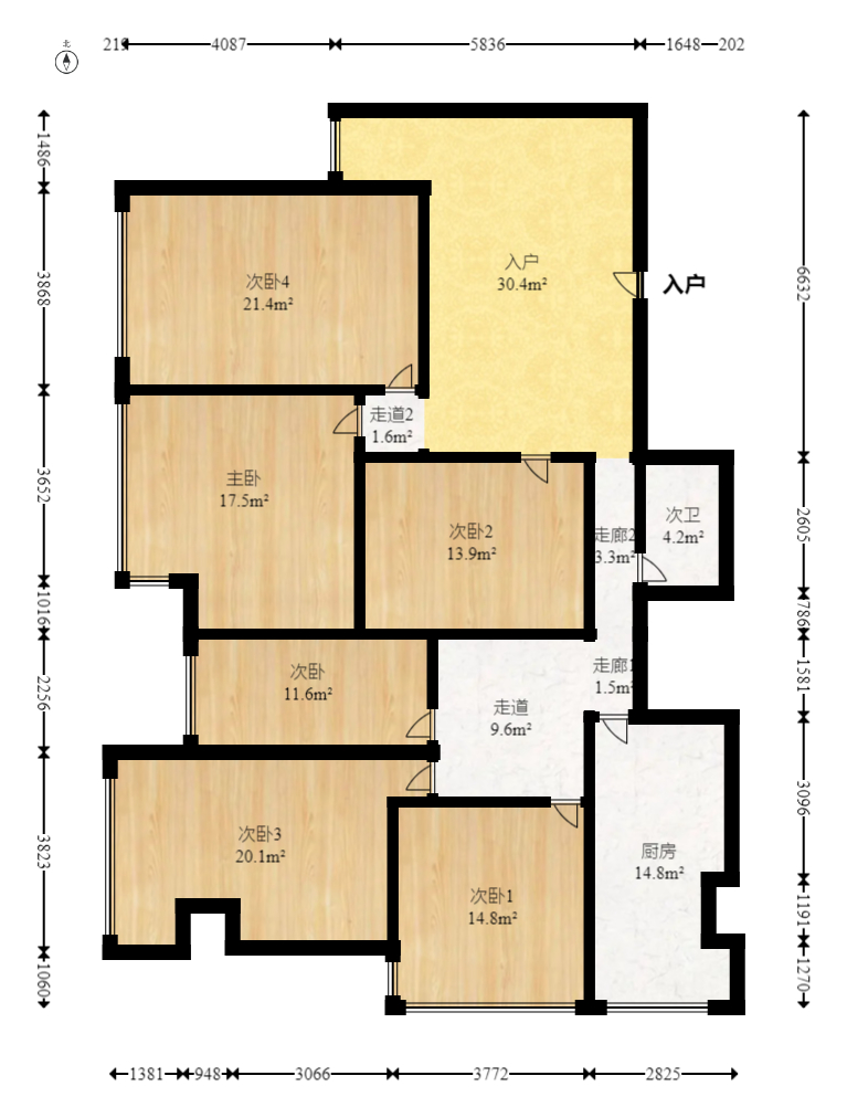 华贸大厦(华贸花苑) 3室1厅1卫 109.0万 华贸大厦(华贸花苑) 3室1厅1卫 109.0万户型图