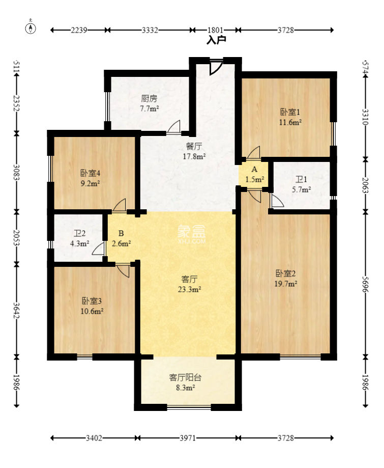 中建鈺和城  3室2廳2衛(wèi)   203.80萬