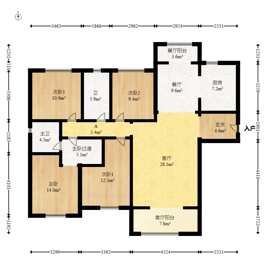 地铁中建江山玖樾  1室0厅0卫   158.00万室内图1