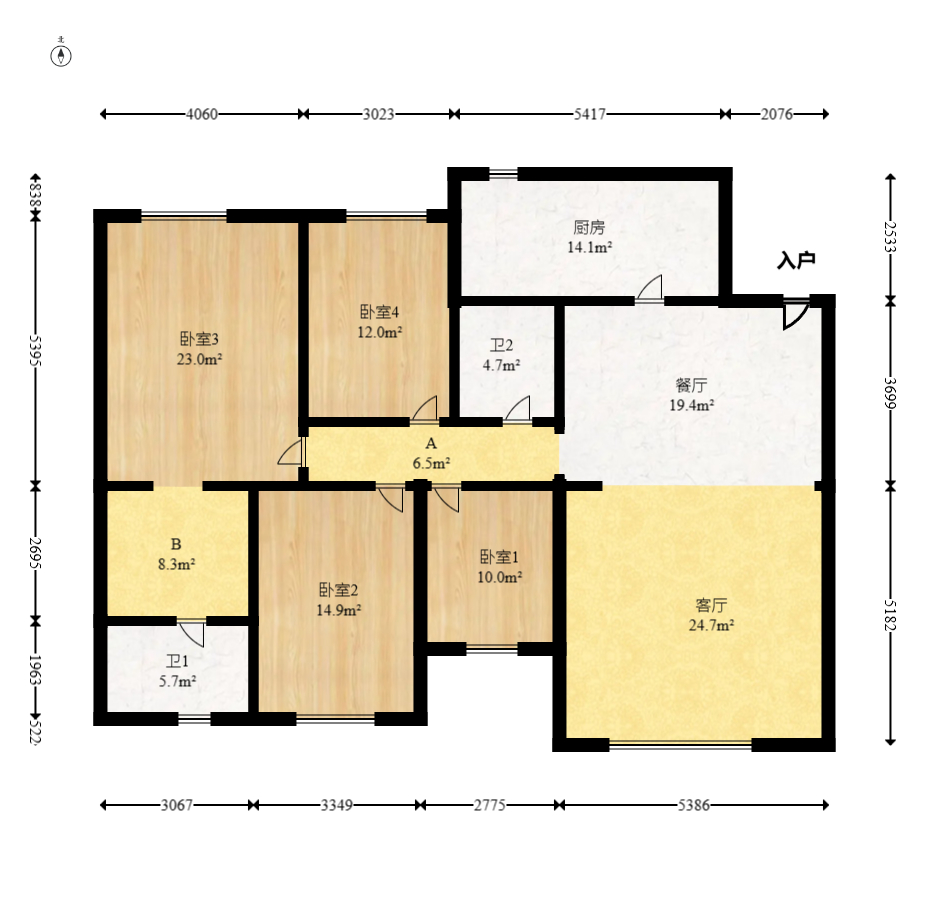 万博汇  4室2厅1卫    209.8万室内图1