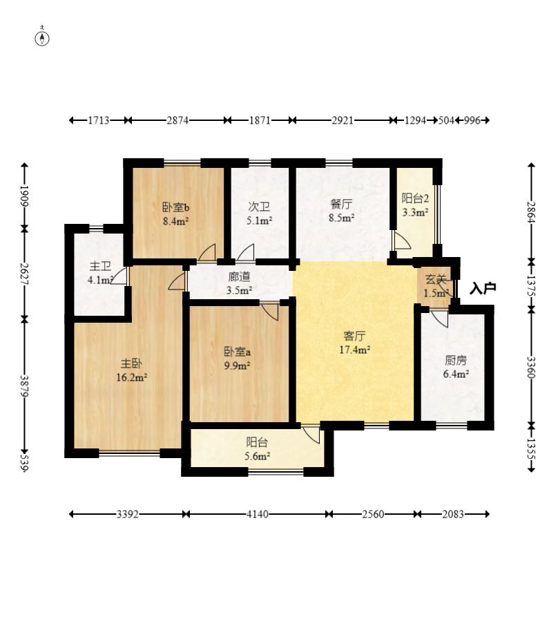 梅溪盛荟  3室2厅2卫    108.0万 梅溪盛荟  3室2厅2卫    108.0万户型图