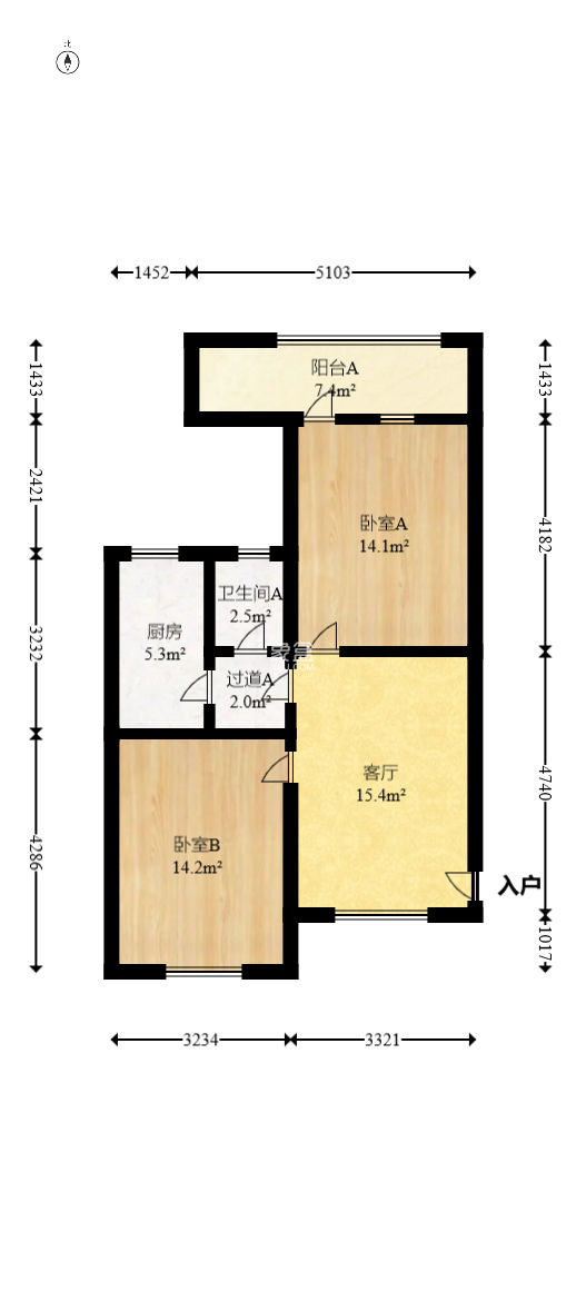 大华宾馆宿舍  3室1厅1卫   60.00万