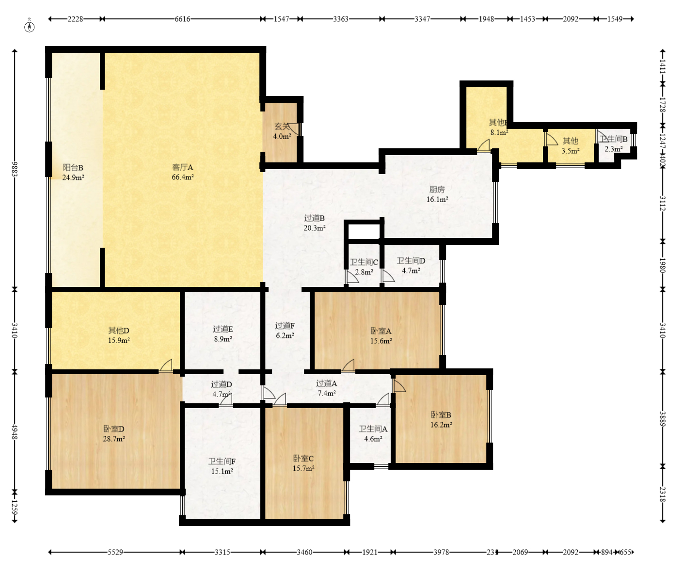 保利国际广场  4室2厅3卫    736.0万 保利国际广场  4室2厅3卫    736.0万户型图