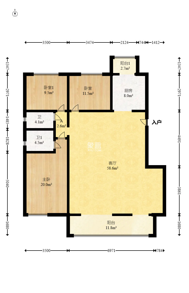 保利金香槟  3室2厅2卫    110.0万