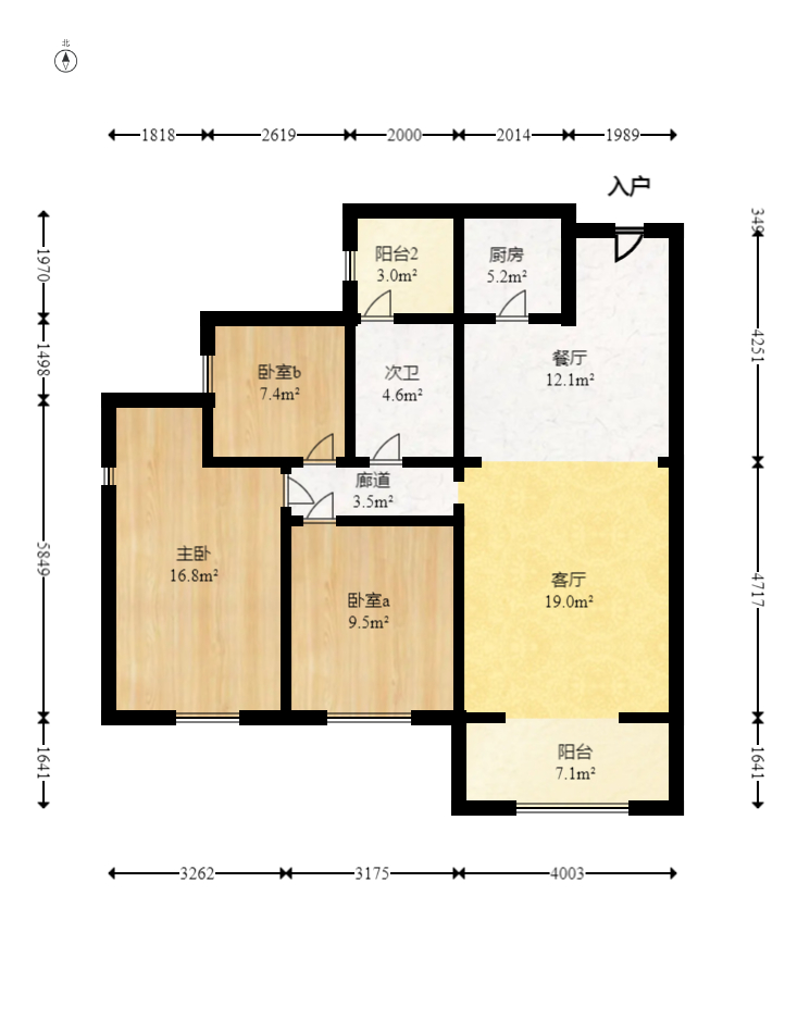 中国铁建梅溪青秀三期  3室2厅2卫   169.00万室内图1