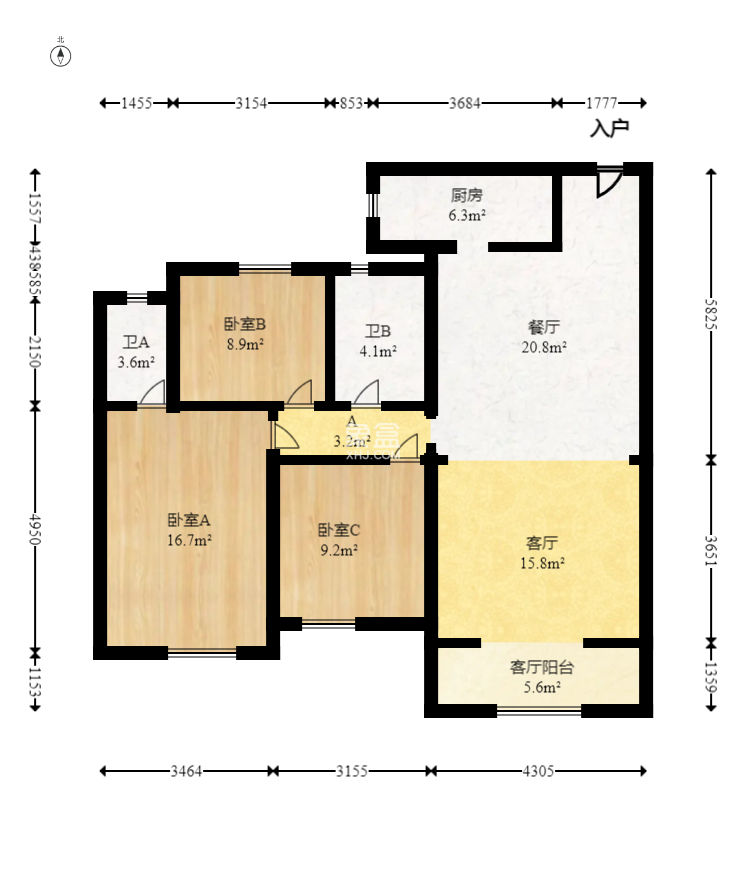 协信星澜汇  3室2厅2卫   180.00万