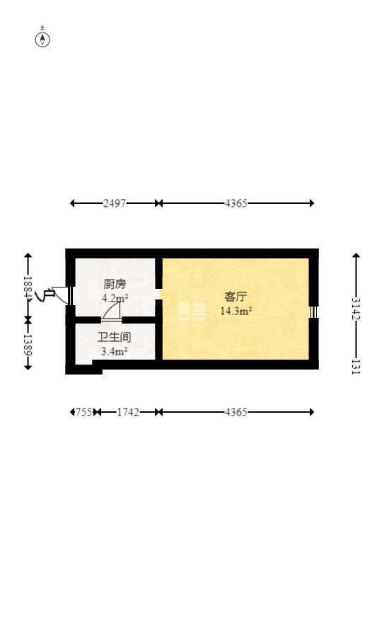 君合新城玺樾  1室1厅1卫    17.8万