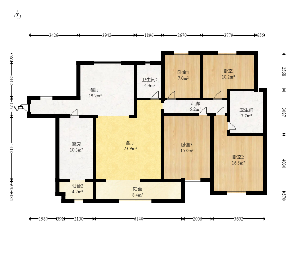 波隆城市花园 4室2厅2卫 88.8万 波隆城市花园 4室2厅2卫 88.8万户型图