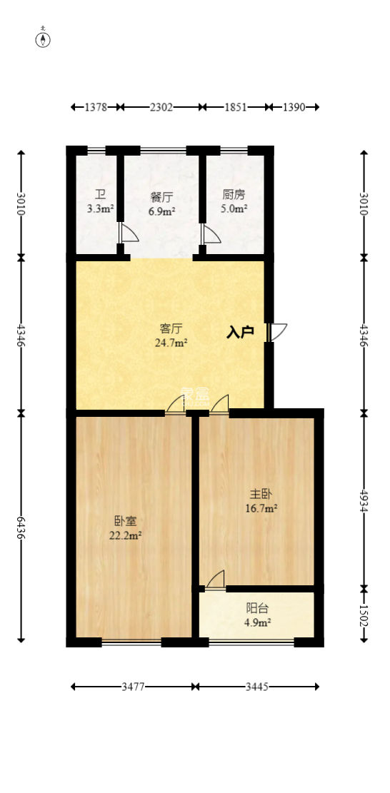 桐蔭里社區(qū)  2室2廳1衛(wèi)   65.00萬