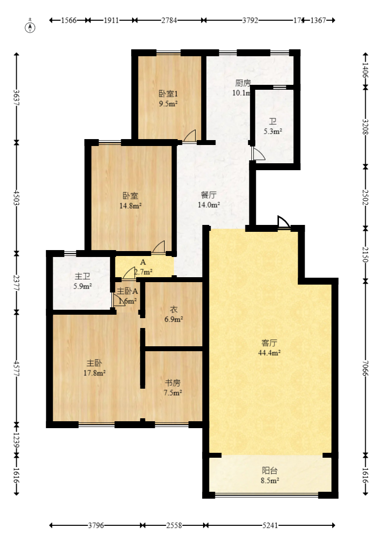 梦泽园 4室2厅2卫 218.0万 梦泽园 4室2厅2卫 218.0万户型图