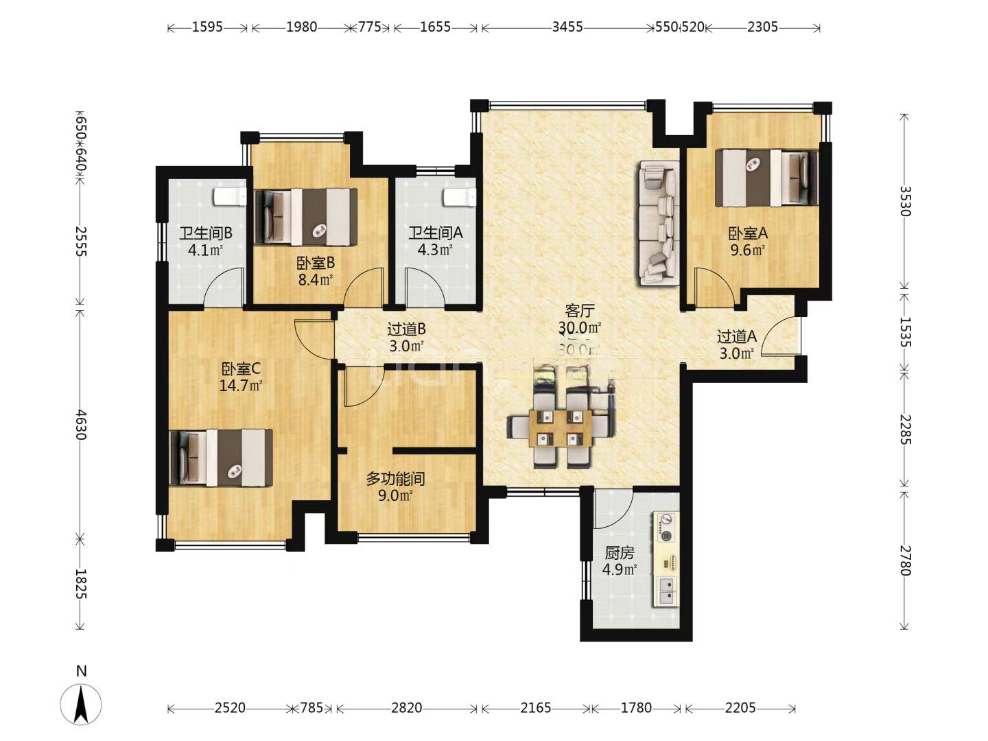 金轮津桥华府 4室2厅2卫 69.8万 金轮津桥华府 4室2厅2卫 69.8万室内图