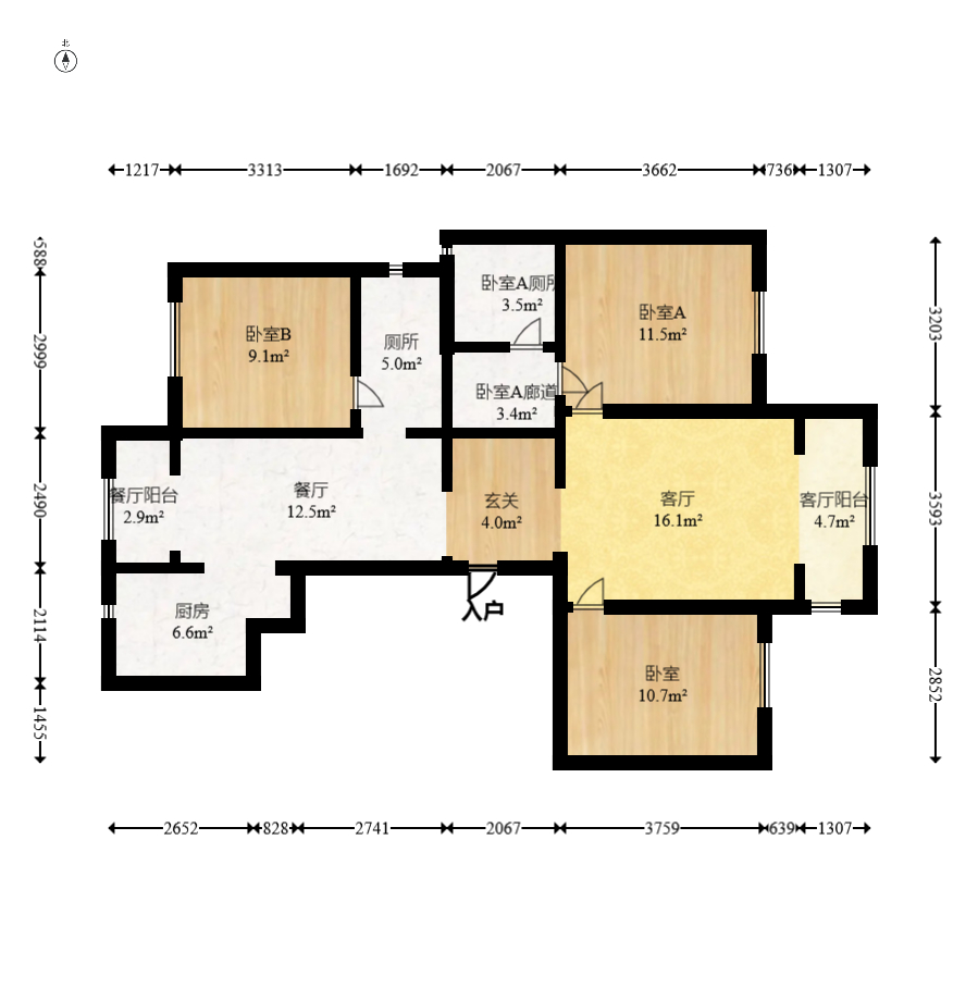 建发电建江山悦  3室2厅2卫   168.00万室内图1