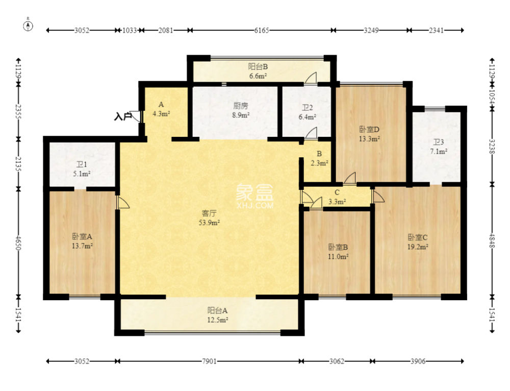 旭辉雨花郡  4室2厅2卫    298.0万