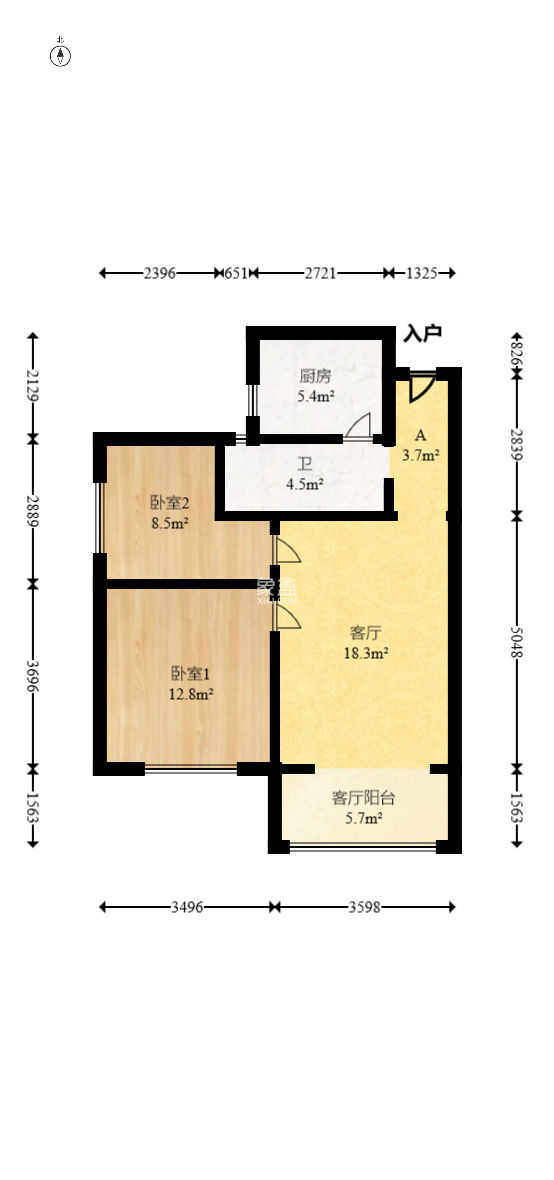 新新花园  2室2厅1卫   58.00万
