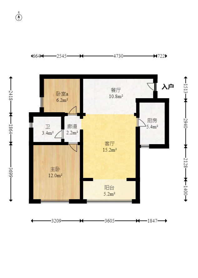 好莱城(弘德西街) 2室2厅1卫 55.0万 好莱城(弘德西街) 2室2厅1卫 55.0万户型图