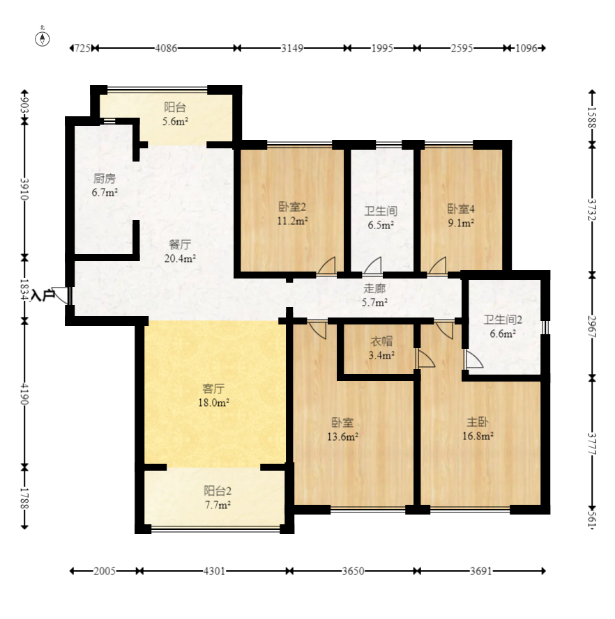 金茂建发观悦  1室0厅0卫   220.00万室内图1