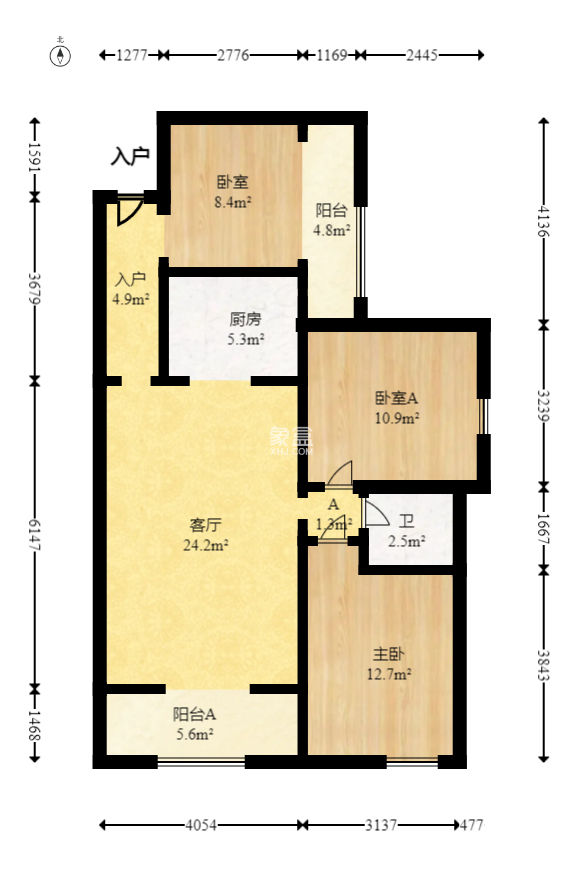 松雅湖壹號(hào)  3室2廳1衛(wèi)   63.80萬(wàn)