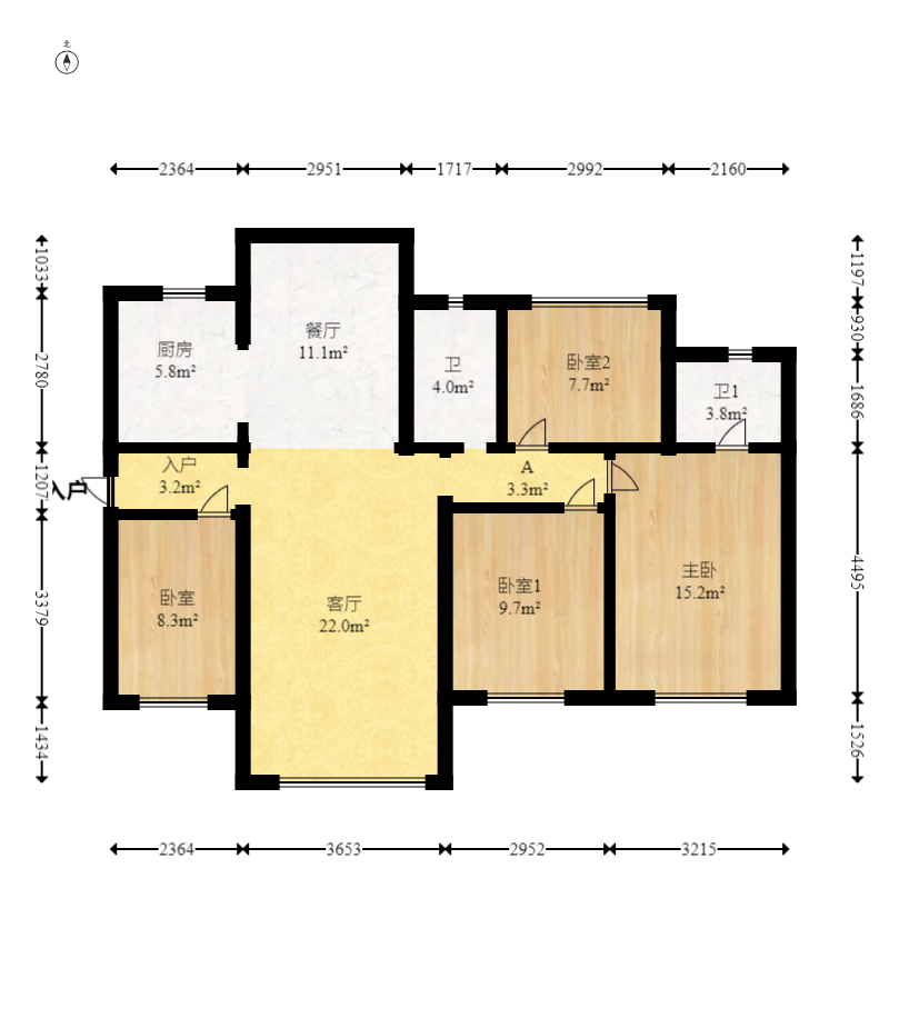 保利香槟国际  4室2厅2卫    95.0万 保利香槟国际  4室2厅2卫    95.0万户型图