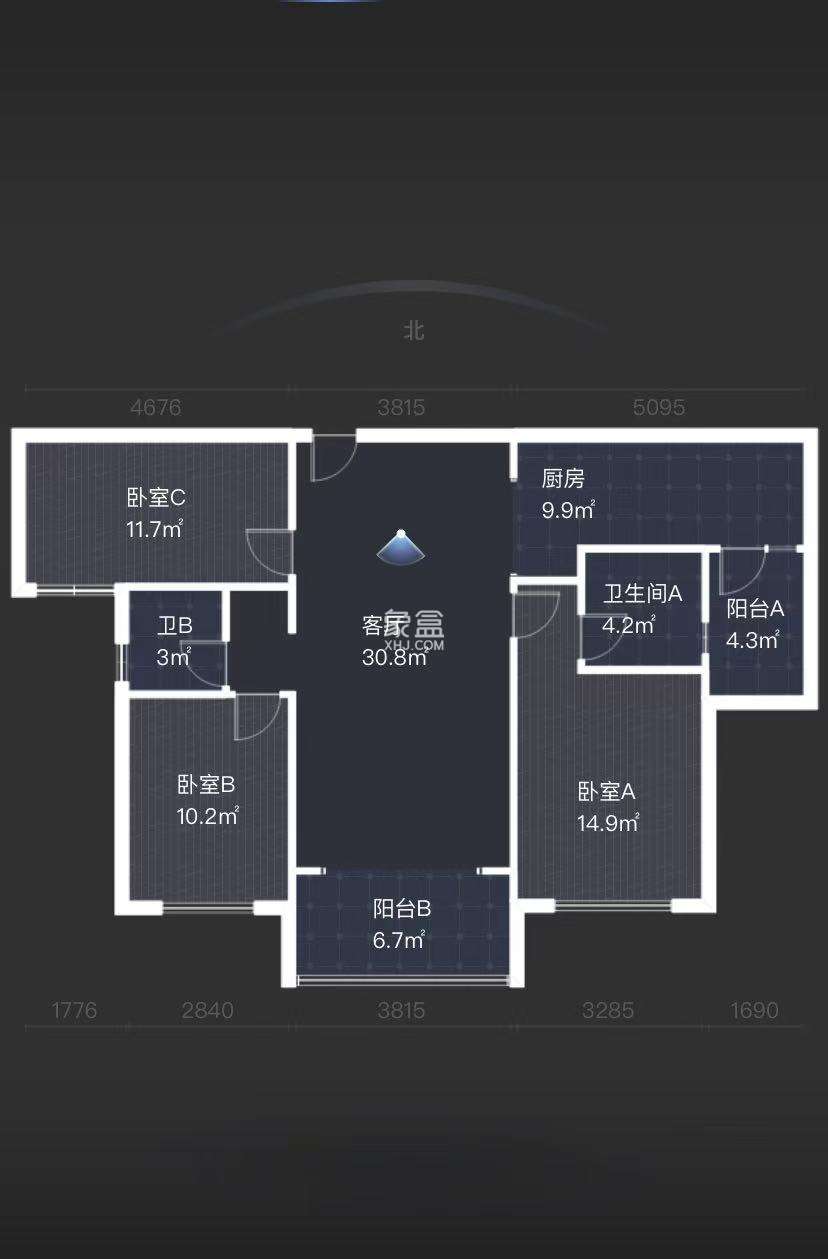 中泰财富湘江  3室2厅2卫   68.00万
