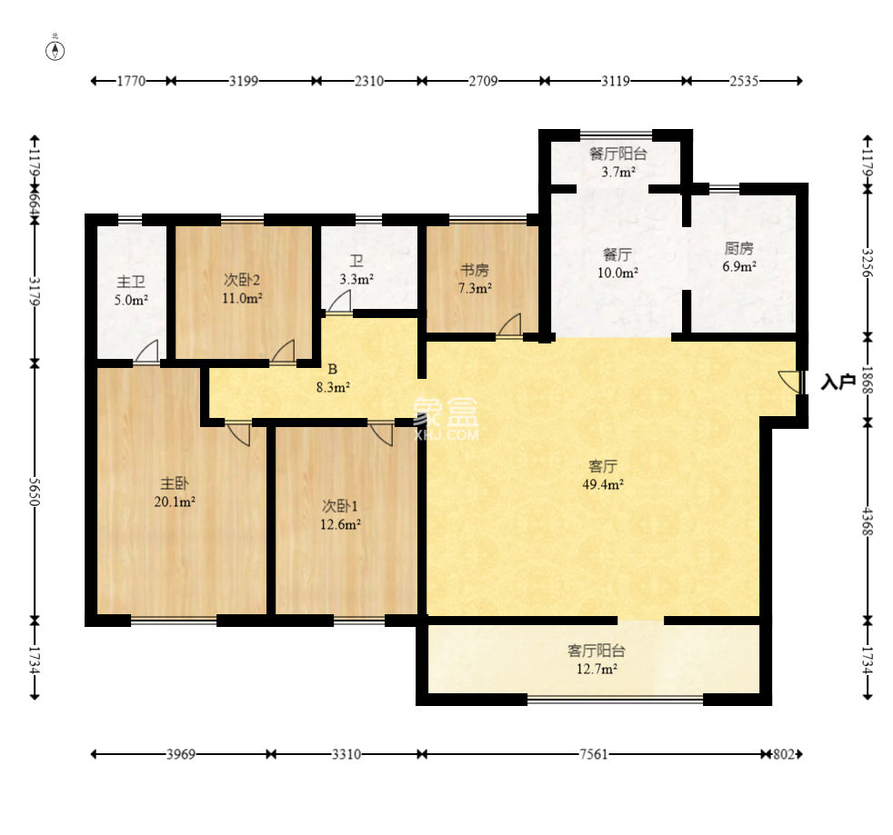 地铁中建江山玖樾  4室2厅2卫   215.00万