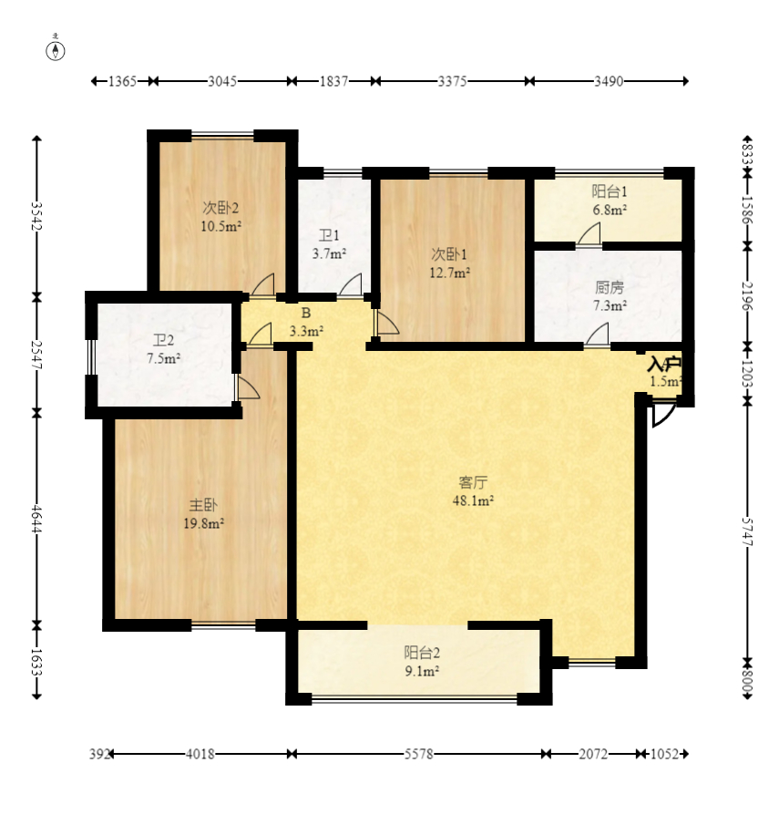 鹏基诺亚山林 4室2厅2卫 106.8万 鹏基诺亚山林 4室2厅2卫 106.8万户型图