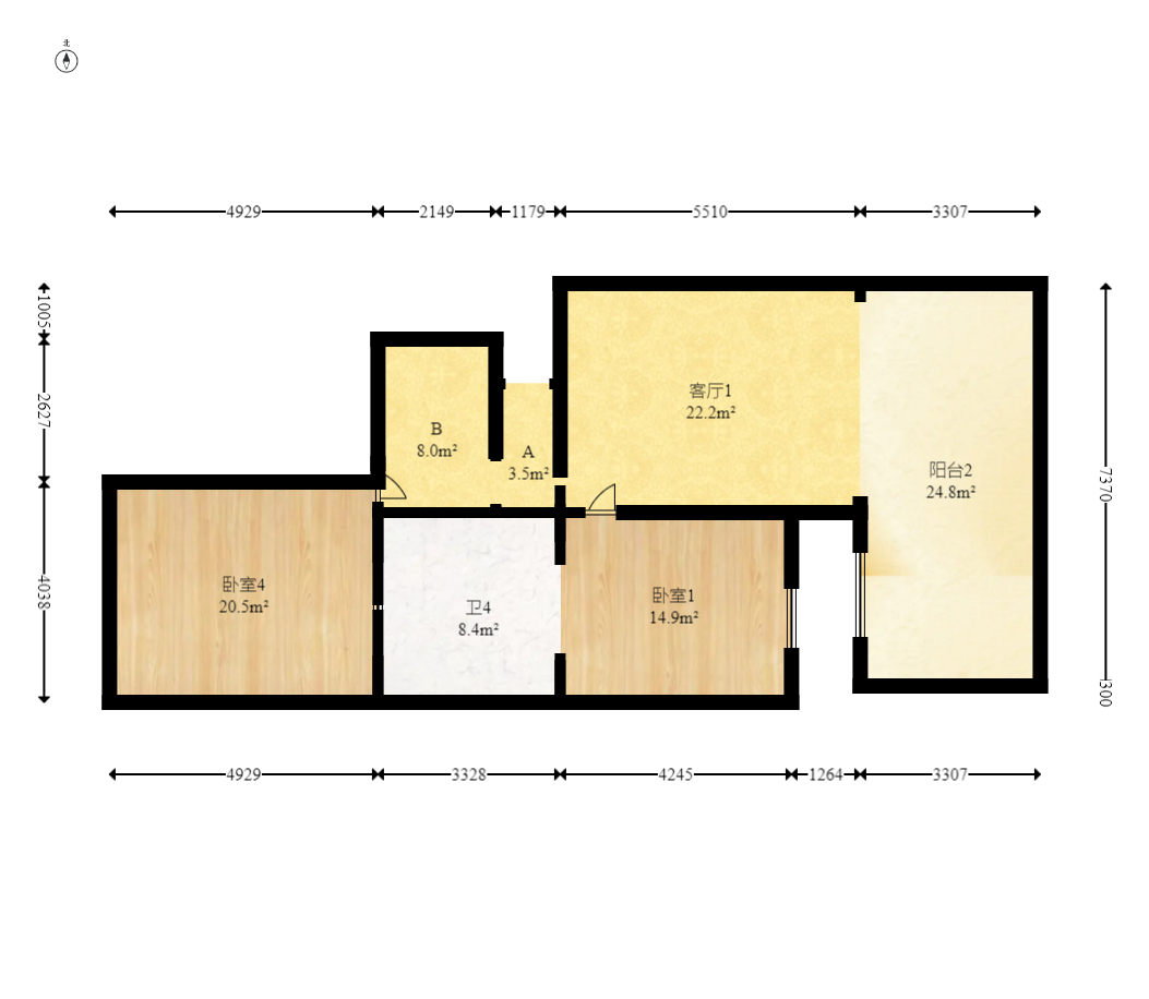 澳海月亮湾 3室2厅1卫 138.0万 澳海月亮湾 3室2厅1卫 138.0万户型图