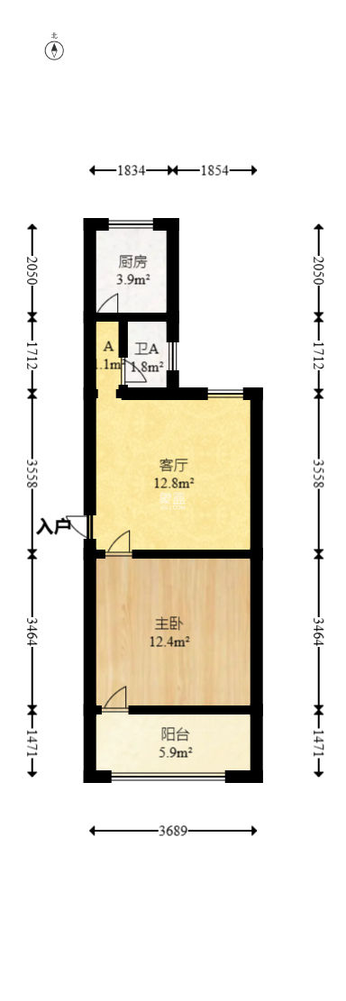 老鸦冲社区  1室1厅1卫   36.80万