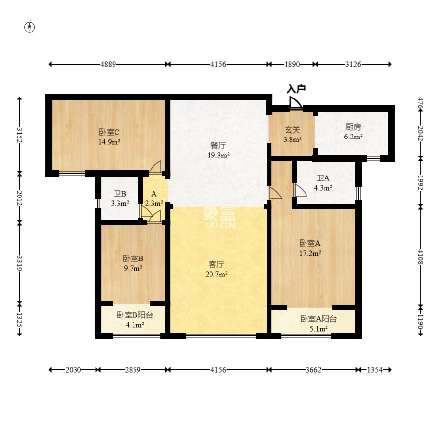 八方小区B区  3室2厅2卫    368.0万