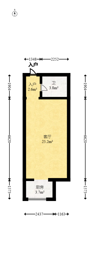 山水湾 1室1厅1卫 35.0万 山水湾 1室1厅1卫 35.0万户型图