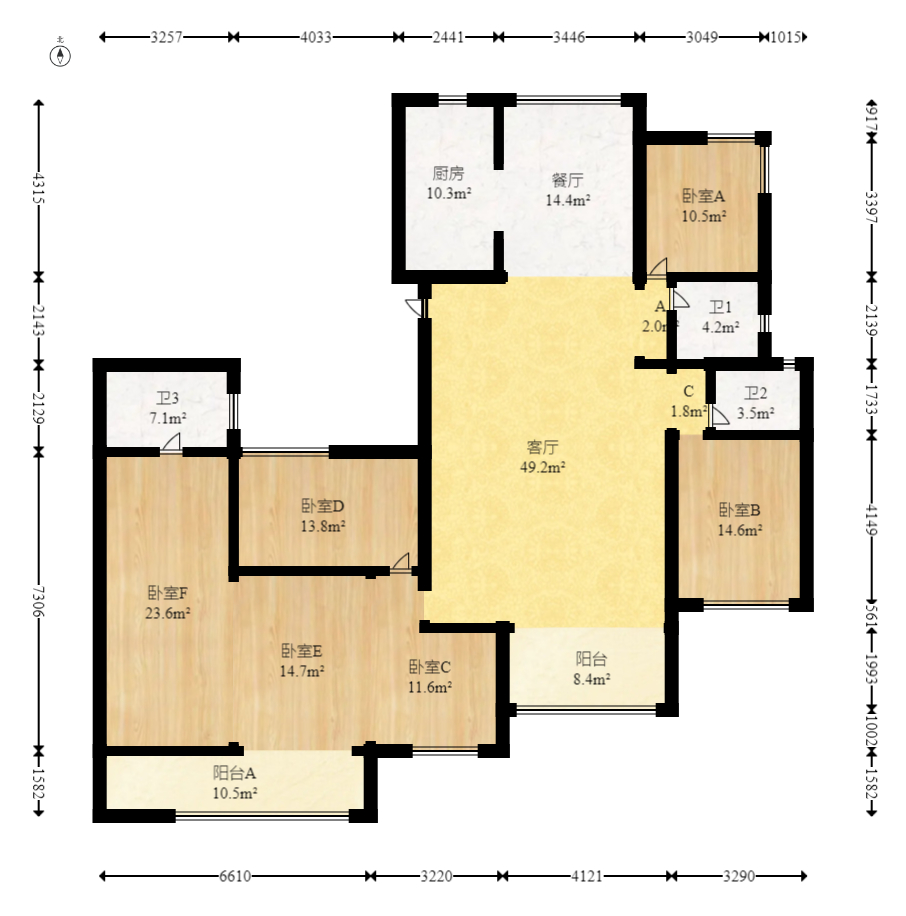 建投象山国际  6室2厅4卫   248.00万室内图1