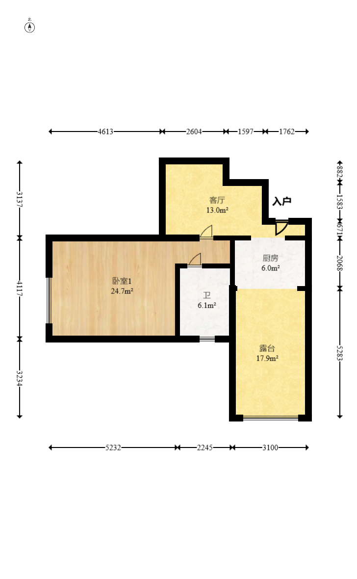 鑫远熙山  3室2厅2卫   122.00万室内图1