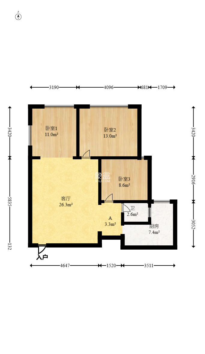 和庄  3室2厅1卫   59.80万