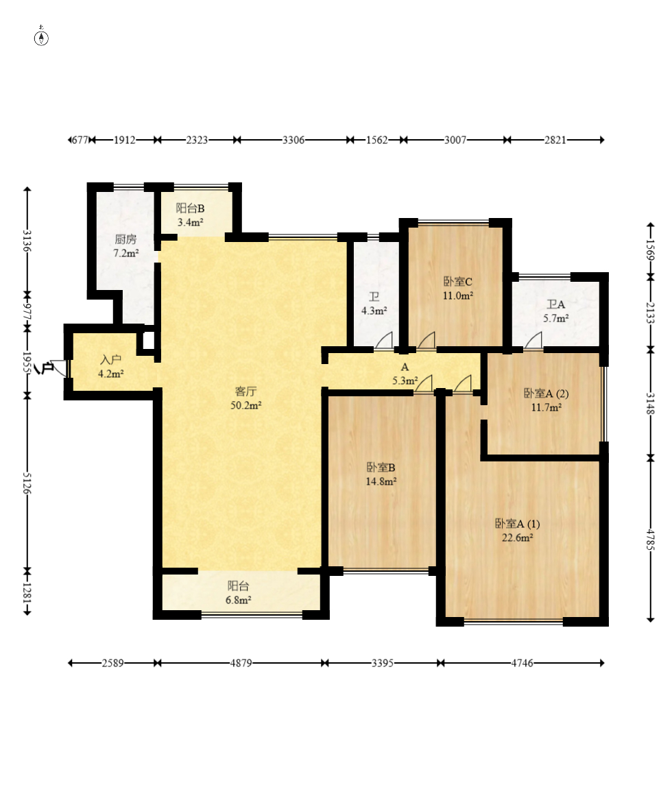 金茂梅溪湖  4室2厅2卫    350.0万 金茂梅溪湖  4室2厅2卫    350.0万户型图