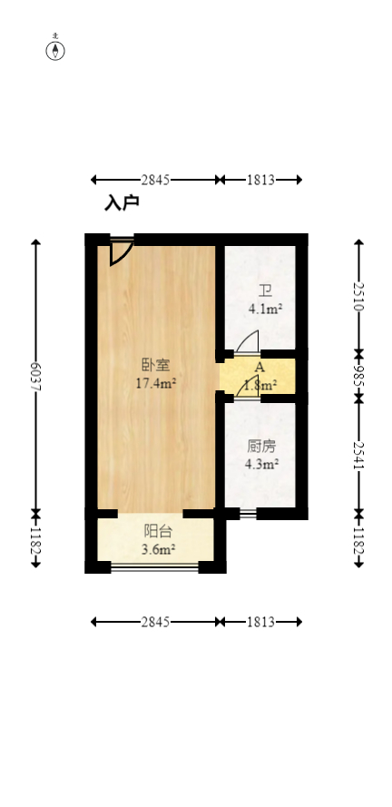 恒大雅苑  1室1厅1卫   40.00万室内图1
