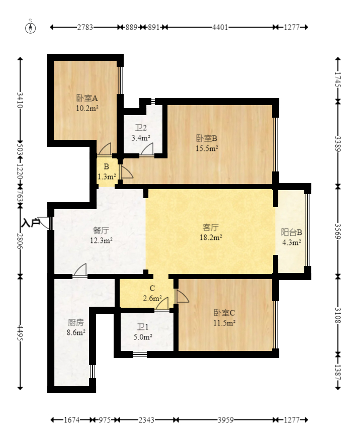 绿地长沙城际空间站(绿地新里佳苑)  3室2厅2卫    130.0万 绿地长沙城际空间站(绿地新里佳苑)  3室2厅2卫    130.0万户型图