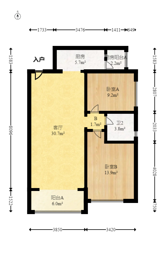 恒大绿洲  2室2厅1卫    72.0万 恒大绿洲  2室2厅1卫    72.0万户型图