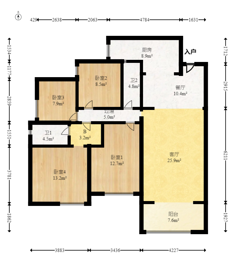 万润滨江天著  3室2厅2卫    145.0万 万润滨江天著  3室2厅2卫    145.0万户型图