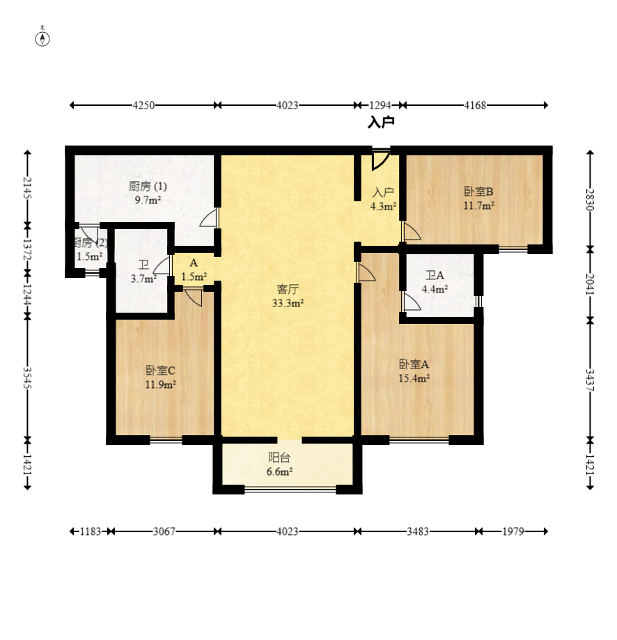 佳兆业云顶梅溪湖(佳兆业梅溪荟) 3室2厅2卫 155.0万 佳兆业云顶梅溪湖(佳兆业梅溪荟) 3室2厅2卫 155.0万户型图