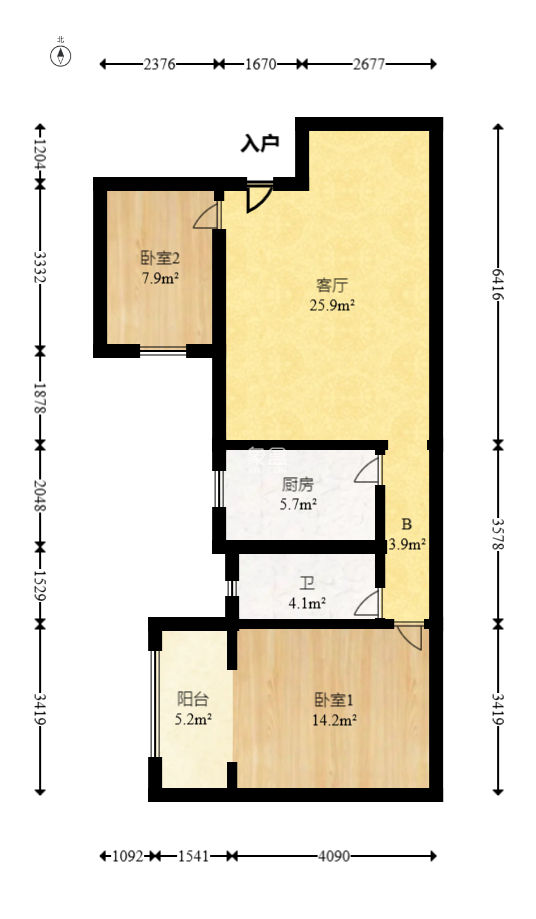 华韵07  2室1厅1卫   67.00万
