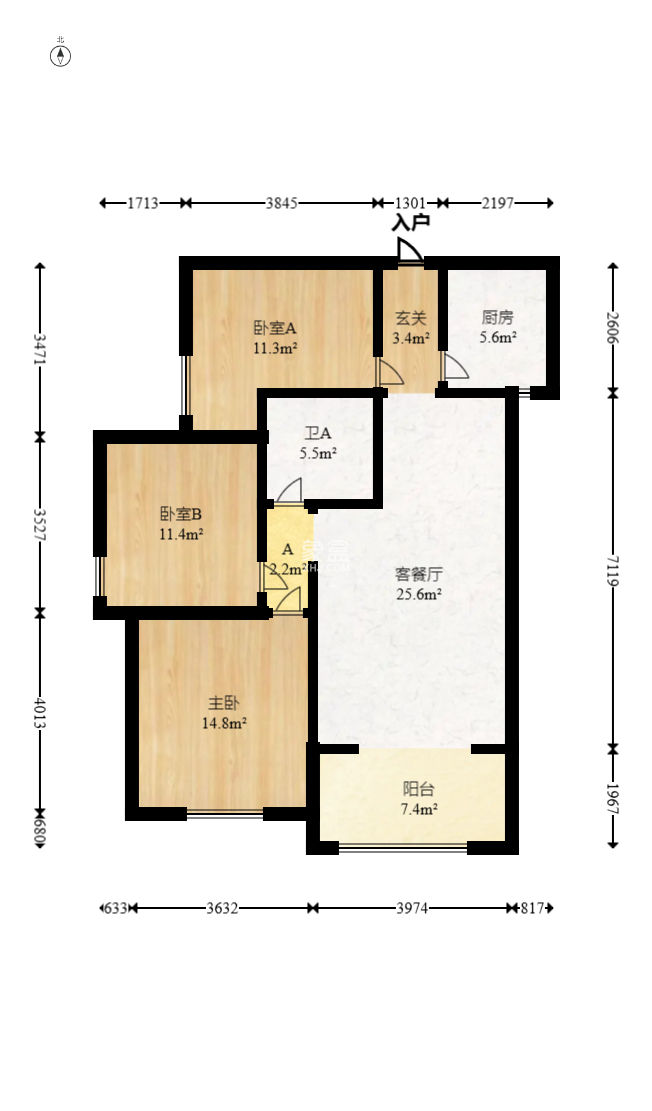 山水誉峰  3室2厅1卫   117.00万