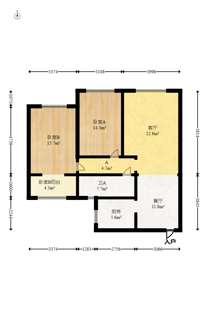 新诚小区  2室2厅1卫   65.00万室内图1