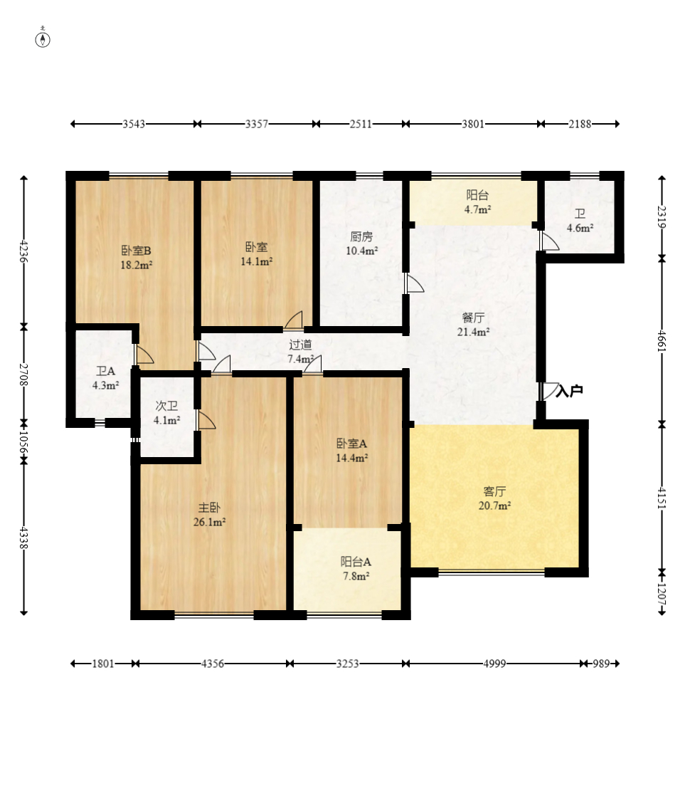 阳光紫薇园  4室2厅2卫    126.0万 阳光紫薇园  4室2厅2卫    126.0万户型图