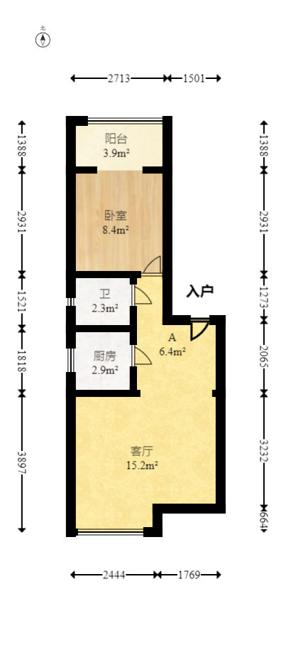 水木兰庭  1室1厅1卫   32.80万室内图1