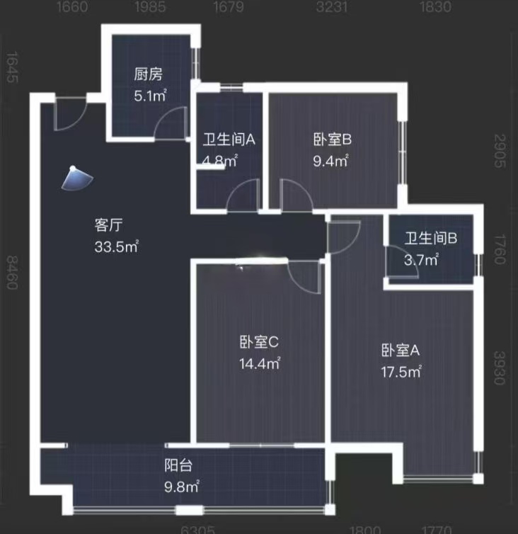 中建江湾壹号  3室2厅2卫   69.00万