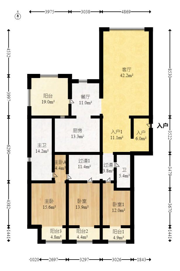 向阳门第  3室2厅2卫    275.8万 向阳门第  3室2厅2卫    275.8万户型图