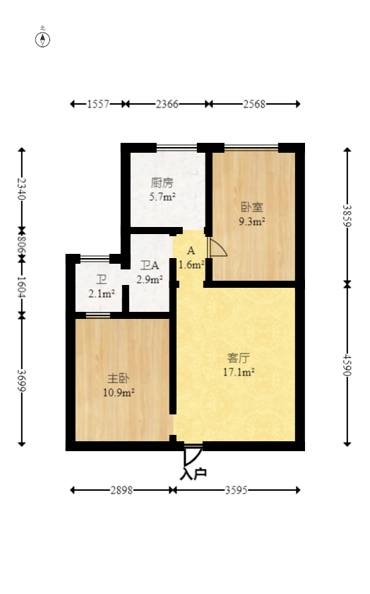 湘域相遇  2室1厅1卫   48.00万室内图1