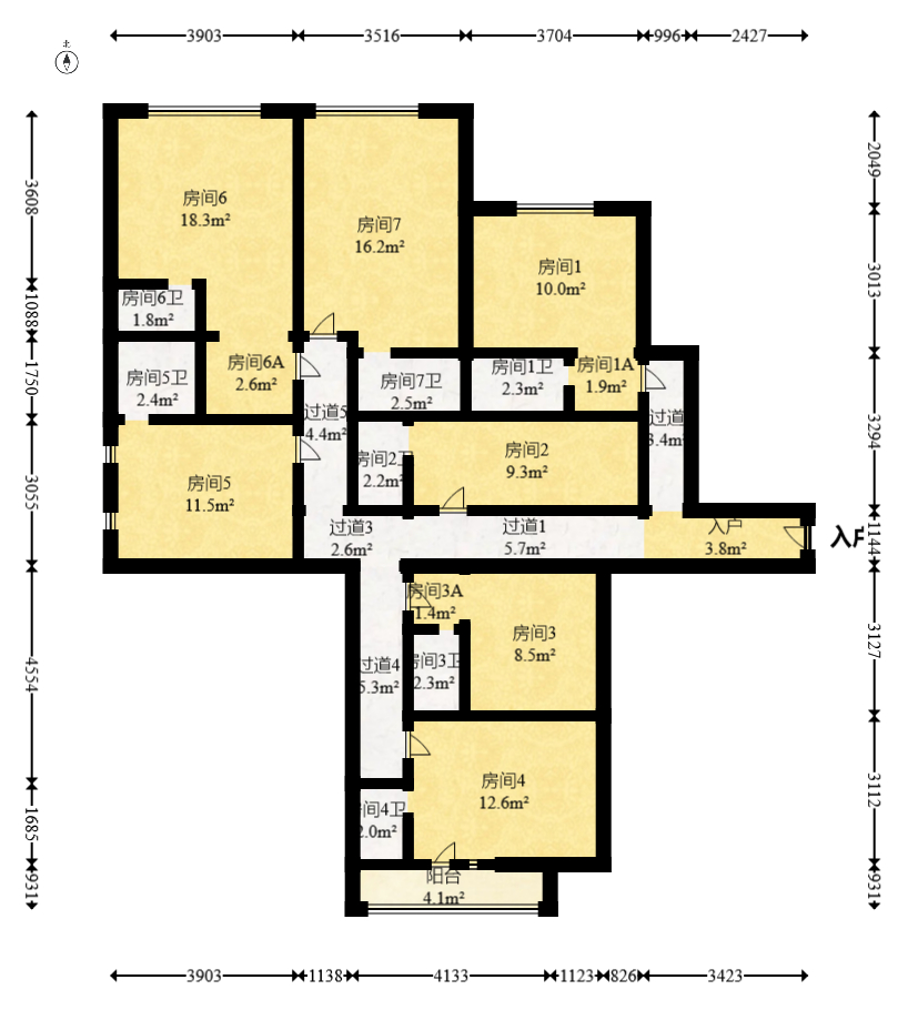 新大新  4室2厅2卫   182.00万室内图1