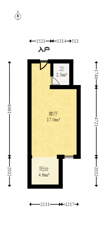 建安像素汇  1室1厅1卫    14.0万室内图1