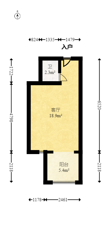 建安像素汇  1室1厅1卫   19.00万室内图1