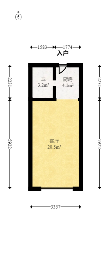 达美美立方  1室1厅1卫   28.00万室内图1